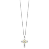 CZ Accent Cross Ash Holder 18 Inch Necklace Charm Pendant in Real 925 Sterling Silver