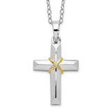 CZ Accent Cross Ash Holder 18 Inch Necklace Charm Pendant in Real 925 Sterling Silver