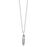 Antiqued Lined Bullet Ash Holder 18 Inch Necklace Charm Pendant in Real 925 Sterling Silver