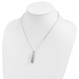 Antiqued Lined Bullet Ash Holder 18 Inch Necklace Charm Pendant in Real 925 Sterling Silver