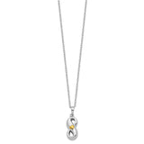 Heart Accent Infinite Love Ash Holder 18 Inch Necklace Charm Pendant in Real 925 Sterling Silver