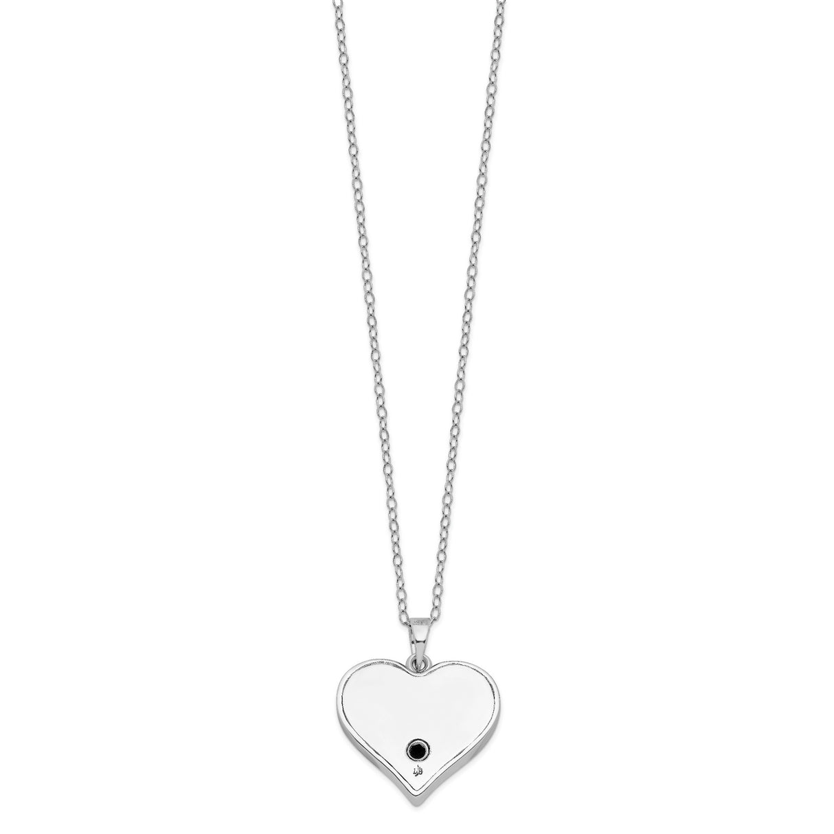 Black Paw Print On Heart Shaped Ash Holder Necklace Charm Pendant in Real 925 Sterling Silver