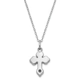 Matted Cross Ash Holder 18 Inch Necklace Charm Pendant in Real 925 Sterling Silver