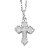 Matted Cross Ash Holder 18 Inch Necklace Charm Pendant in Real 925 Sterling Silver