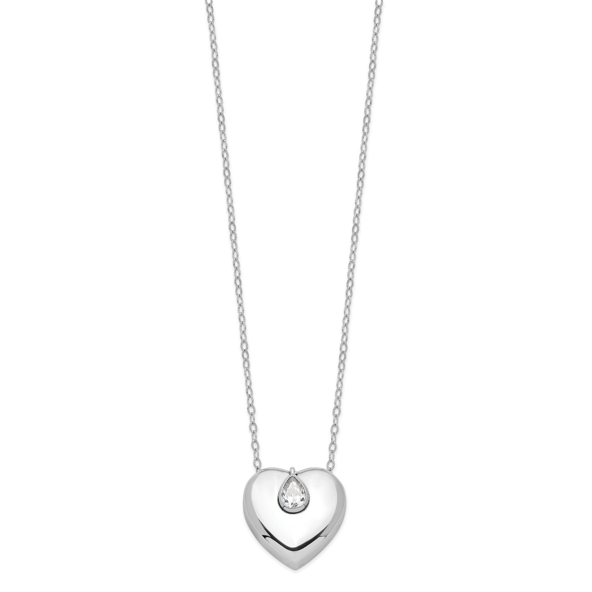 CZ Missing You Ash Holder 18 Inch Necklace Charm Pendant in Real 925 Sterling Silver