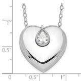 CZ Missing You Ash Holder 18 Inch Necklace Charm Pendant in Real 925 Sterling Silver
