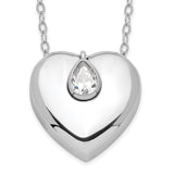 CZ Missing You Ash Holder 18 Inch Necklace Charm Pendant in Real 925 Sterling Silver