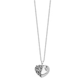 Antiqued One More Day Heart Shape with Butterfly Ash Holder 18 Inch Necklace Charm Pendant in Real 925 Sterling Silver