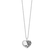Antiqued One More Day Heart Shape with Butterfly Ash Holder 18 Inch Necklace Charm Pendant in Real 925 Sterling Silver