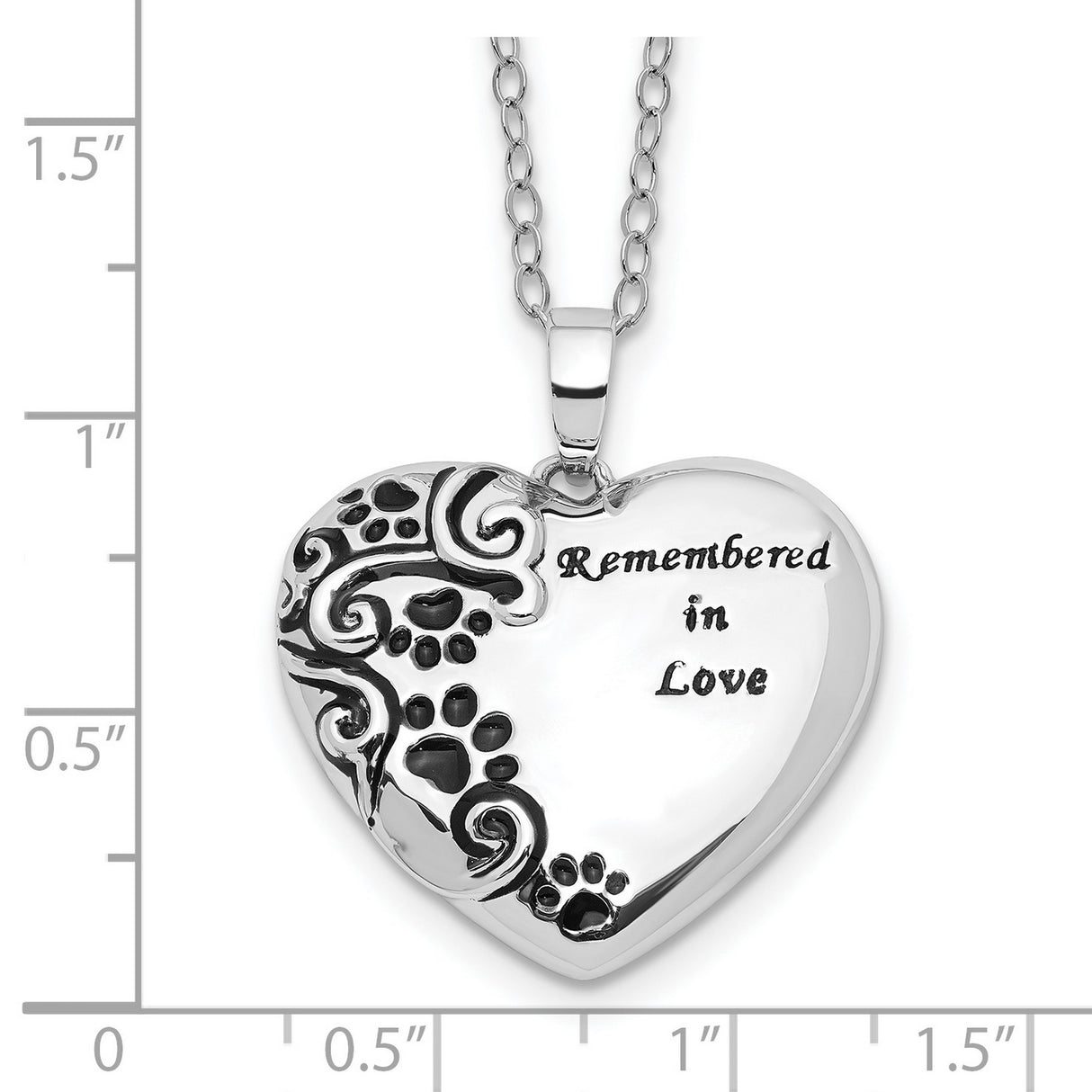 Antiqued Pet Ash Holder 18 Inch Necklace Charm Pendant in Real 925 Sterling Silver