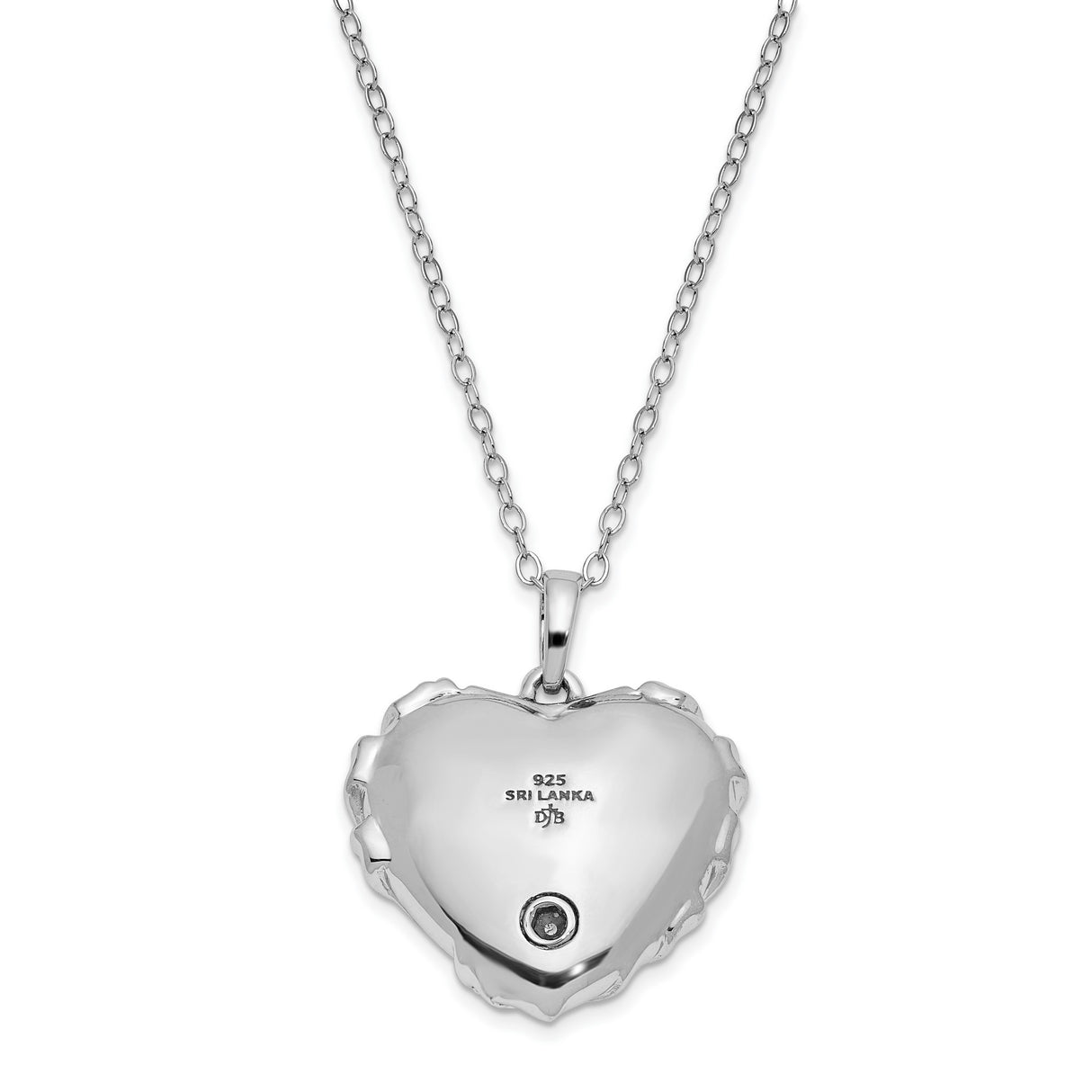 CZ Bandaged Heart Ash Holder 18 Inch Necklace Charm Pendant in Real 925 Sterling Silver