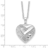 CZ Bandaged Heart Ash Holder 18 Inch Necklace Charm Pendant in Real 925 Sterling Silver