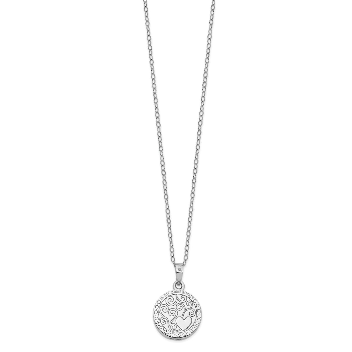 Antiqued In My Heart Ash Holder 18 Inch Necklace Charm Pendant in Real 925 Sterling Silver