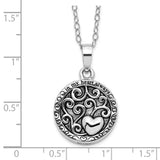 Antiqued In My Heart Ash Holder 18 Inch Necklace Charm Pendant in Real 925 Sterling Silver