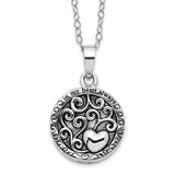 Antiqued In My Heart Ash Holder 18 Inch Necklace Charm Pendant in Real 925 Sterling Silver