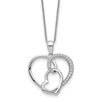 CZ Together In Love 18 inch Necklace Charm Pendant in Real 925 Sterling Silver