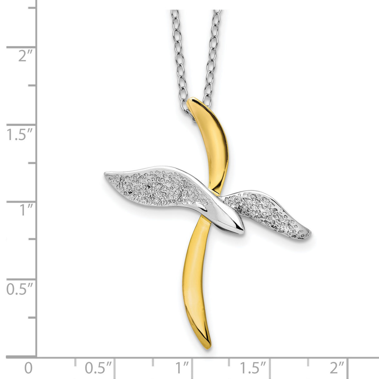 Faith In Flight 22 inch Necklace Charm Pendant in Real 925 Sterling Silver