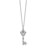 Red CZ Antiqued Key of David 18 inch Necklace Charm Pendant in Real 925 Sterling Silver