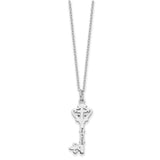 Red CZ Antiqued Key of David 18 inch Necklace Charm Pendant in Real 925 Sterling Silver