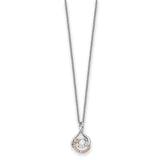 Vibrant CZ Warm Embrace 18 inch Necklace Charm Pendant in Real 925 Sterling Silver