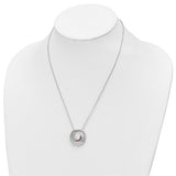 Multi-color CZ Color Me Happy Circle 18 inch Necklace Charm Pendant in Real 925 Sterling Silver