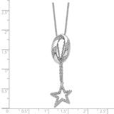 CZ Catch a Falling Star 18 inch Necklace Charm Pendant in Real 925 Sterling Silver