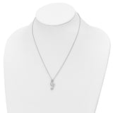 CZ Music 18 inch Necklace Charm Pendant in Real 925 Sterling Silver