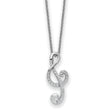 CZ Music 18 inch Necklace Charm Pendant in Real 925 Sterling Silver