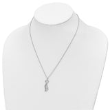 CZ Purrfect Love Cat 18 inch Necklace Charm Pendant in Real 925 Sterling Silver