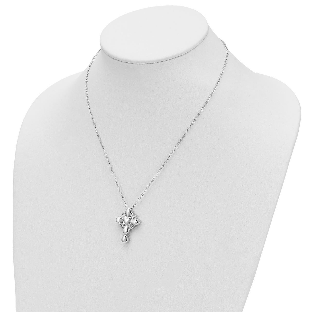 CZ Memory Cross Locket 18 inch Necklace Charm Pendant in Real 925 Sterling Silver