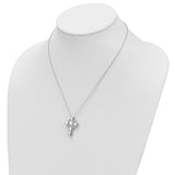 CZ Memory Cross Locket 18 inch Necklace Charm Pendant in Real 925 Sterling Silver