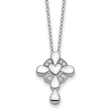 CZ Memory Cross Locket 18 inch Necklace Charm Pendant in Real 925 Sterling Silver
