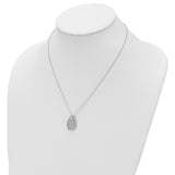 Blue and Clear CZ In Memory of My Father 18 inch Necklace Charm Pendant in Real 925 Sterling Silver