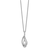 Apr CZ Always in my Heart Birthstone 18 inch Necklace Charm Pendant in Real 925 Sterling Silver