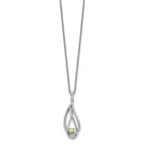 Aug CZ Always in my Heart Birthstone 18 inch Necklace Charm Pendant in Real 925 Sterling Silver