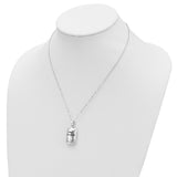Antiqued Father of an Angel Ash Holder 18 inch Necklace Charm Pendant in Real 925 Sterling Silver
