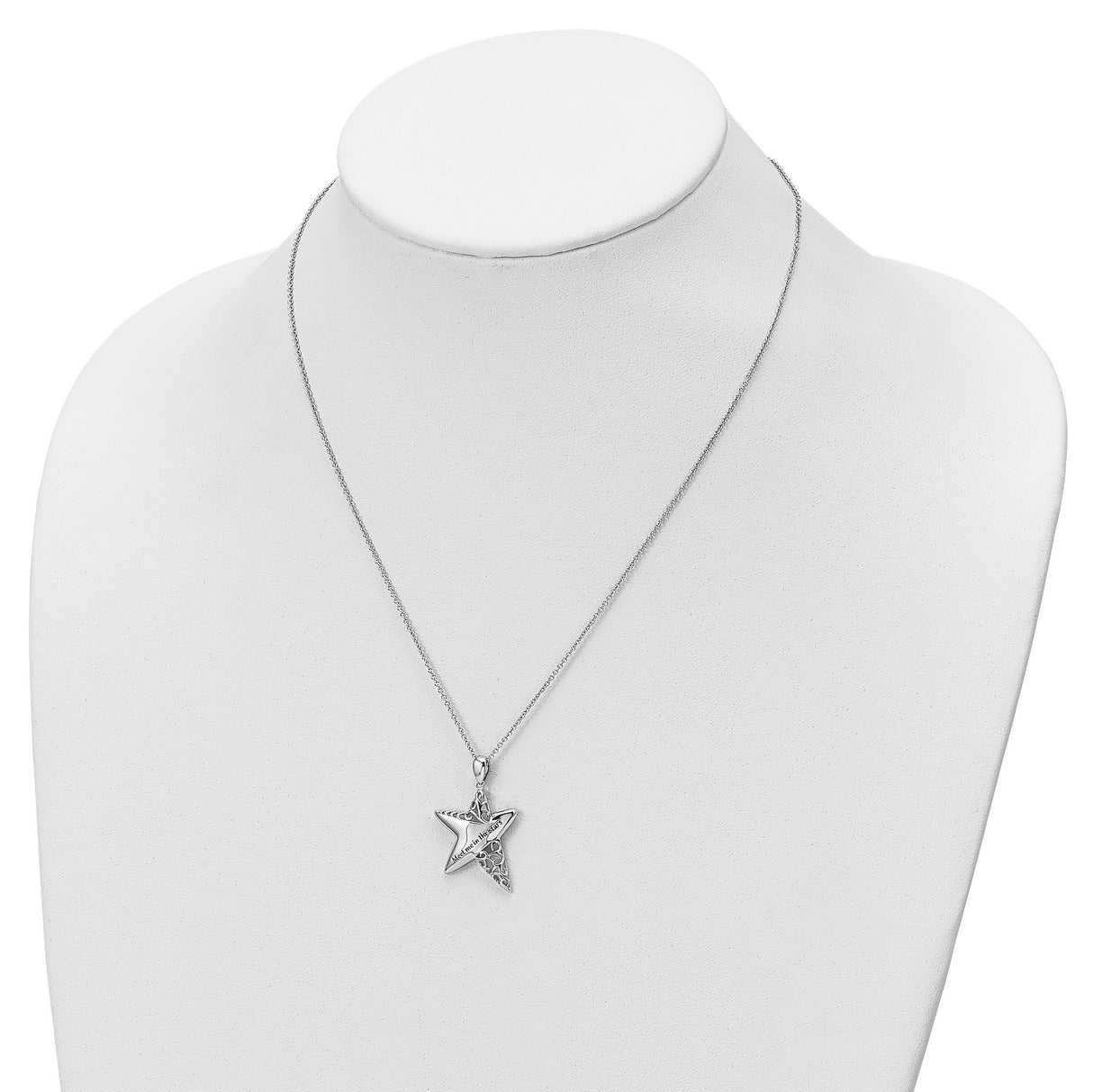 Antiqued Meet Me in the Stars 18 inch Necklace Charm Pendant in Real 925 Sterling Silver