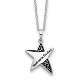 Antiqued Meet Me In The Stars 18 inch Ash Holder Necklace Charm Pendant in Real 925 Sterling Silver