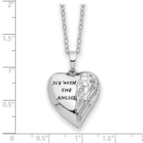 Antiqued CZ Fly With The Angels 18 inch Ash Holder Necklace Charm Pendant in Real 925 Sterling Silver