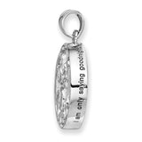 Antiqued Goodnight Ash Holder 18 inch Necklace Charm Pendant in Real 925 Sterling Silver