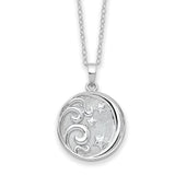 Antiqued Goodnight Ash Holder 18 inch Necklace Charm Pendant in Real 925 Sterling Silver