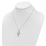 CZ Eternal Home Cross Ash Holder 18 inch Necklace Charm Pendant in Real 925 Sterling Silver