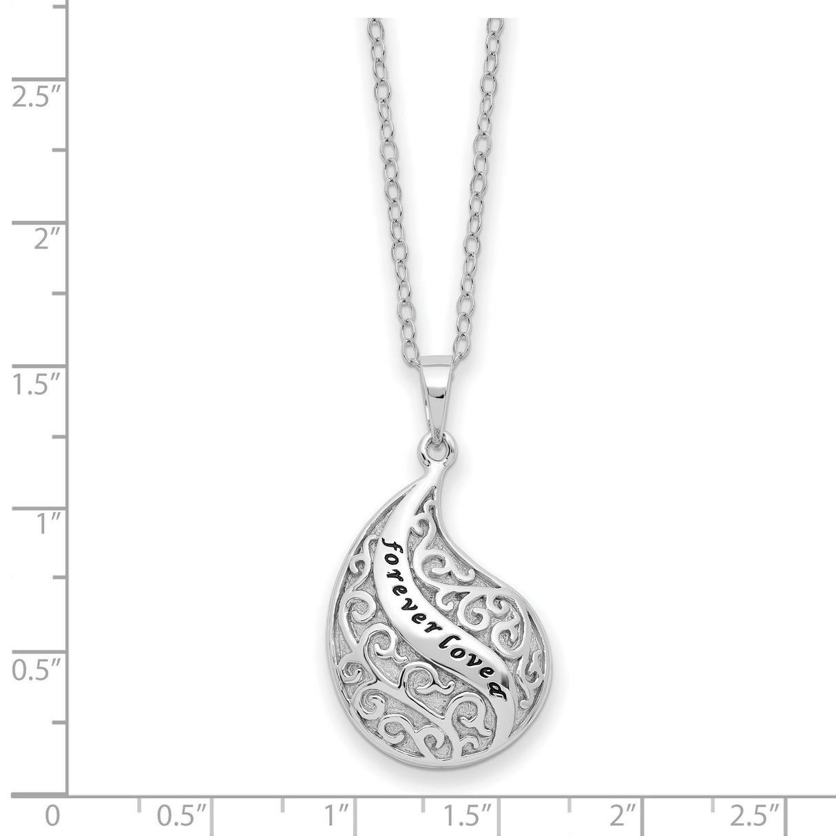 Antiqued Forever Loved Ash Holder 18 inch Necklace Charm Pendant in Real 925 Sterling Silver