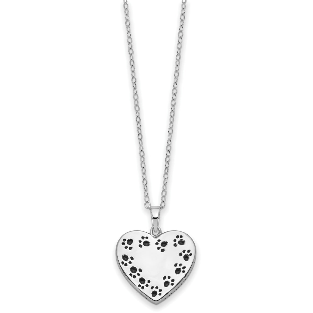 Antiqued Love Never Ends Pet Ash Holder 18 inch Necklace Charm Pendant in Real 925 Sterling Silver