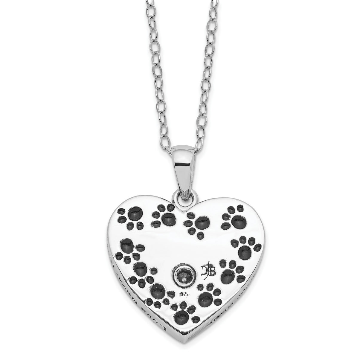 Antiqued Love Never Ends Pet Ash Holder 18 inch Necklace Charm Pendant in Real 925 Sterling Silver