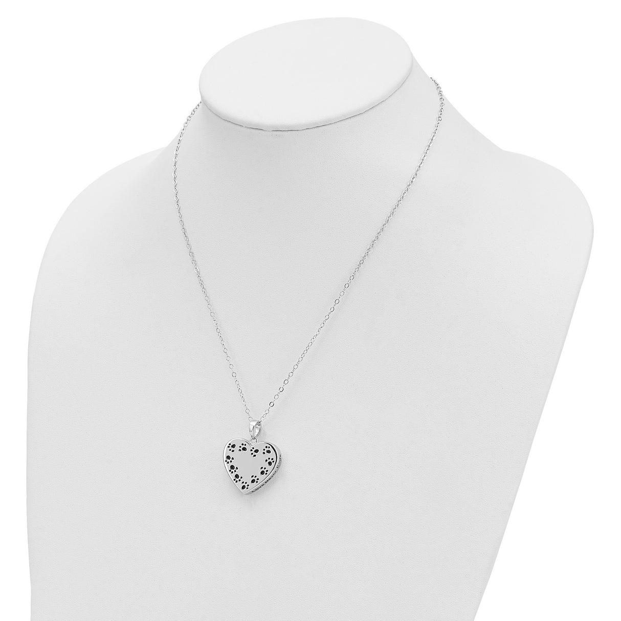 Antiqued Love Never Ends Pet Ash Holder 18 inch Necklace Charm Pendant in Real 925 Sterling Silver
