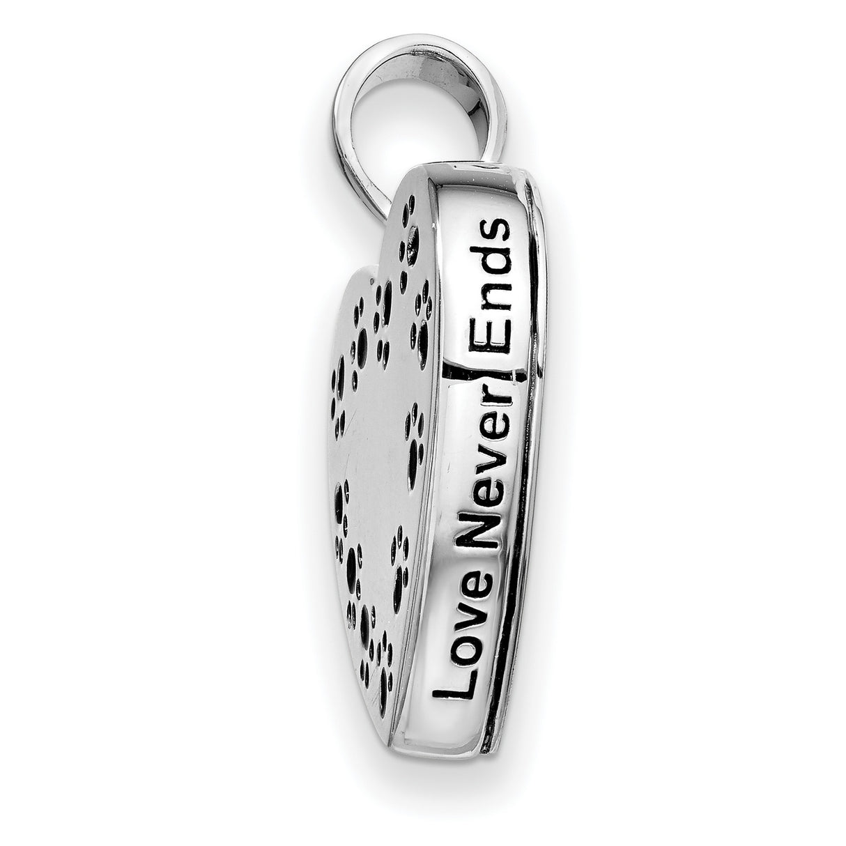 Antiqued Love Never Ends Pet Ash Holder 18 inch Necklace Charm Pendant in Real 925 Sterling Silver