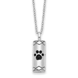 Antiqued Cylinder with Paws Ash Holder 18 inch Necklace Charm Pendant in Real 925 Sterling Silver