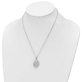Heart in Egg Shaped Ash Holder 18 inch Necklace Charm Pendant in Real 925 Sterling Silver