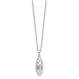 Scrolled Hearts Ash Holder 18 inch Necklace Charm Pendant in Real 925 Sterling Silver